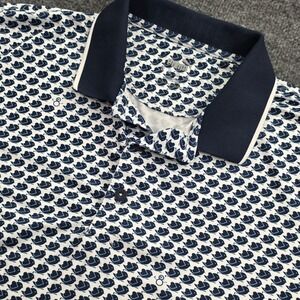 Puma Golf Polo Shirt Mens XL Navy White Bird Snowman Print MATTR Performance New